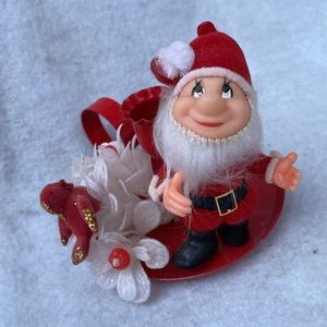 White Christmas Pixie Candle Holder Vintage